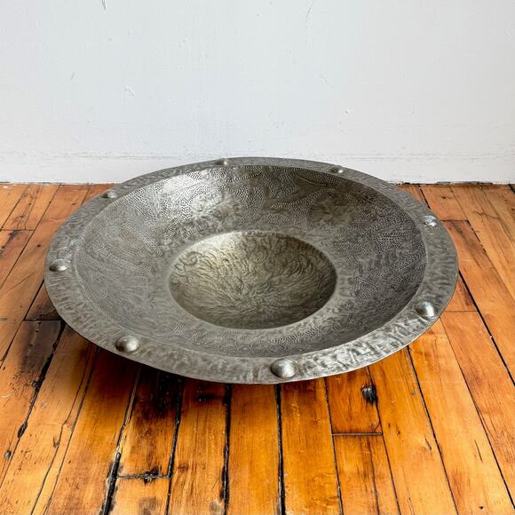 Haitian Hand-Forged Steel Large Platter - Signed - Picture 1 of 8